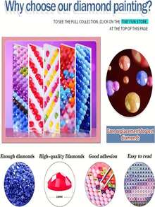 1 pieza caramelo con patrón de cuadro Pintura diamante , Pintura diamante Set - Multicolor - Ver 5