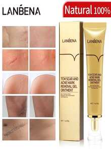 Facial & Body Care Lightening Kit Scar Mark Spot Remover Gel + Acne Cream + Skin Care Serum - 金色 - 查看 4