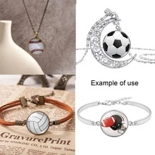 30 Piezas Cabujones De Cristal Plano Con Cúpula De Media Esfera De Deportes Con Adornos De Bola, Colgantes De Artesanía Diy Y Adornos De Joyería. - 12mm - Ver 4