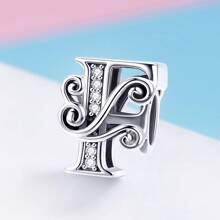 1 pieza vintage plata de ley 925 26 con letra colección A a Z colgante para plata esterlina Pulsera o Brazalete Bisutería regalo