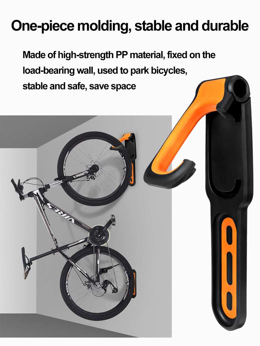1 Set Mountain Bike Wall Mount Display Stand With Hook, Space-saving And Foldable Bicycle Rack Accessories - Multicolor - View 1
