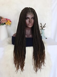 10*5 超長漸層啡色無打結無底網盒子辮頭套 編織辮髮套與寶寶毛刺織髮 去掉合成纖維毛使用膠帶隱藏式透明底網 不包括眉毛和背景的搭配