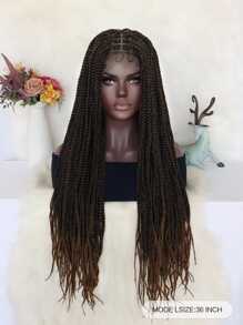 10*5 超長漸層啡色無打結無底網盒子辮頭套 編織辮髮套與寶寶毛刺織髮 去掉合成纖維毛使用膠帶隱藏式透明底網 不包括眉毛和背景的搭配