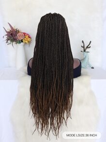 10*5 超長漸層啡色無打結無底網盒子辮頭套 編織辮髮套與寶寶毛刺織髮 去掉合成纖維毛使用膠帶隱藏式透明底網 不包括眉毛和背景的搭配