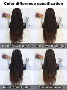 10*5 超長漸層啡色無打結無底網盒子辮頭套 編織辮髮套與寶寶毛刺織髮 去掉合成纖維毛使用膠帶隱藏式透明底網 不包括眉毛和背景的搭配