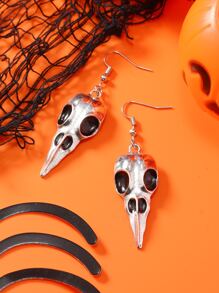 1 đôi Halloween Vintage Sáng Tạo Hình Con Quạ Ngộ Nghĩnh Thiết Kế Bông Tai, Đơn Giản & Phong Cách Tòn Ten Bông Tai - Màu Bạc Cổ - Xem 8