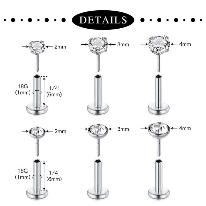 Tongue Piercing Size Chart