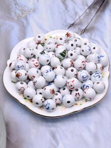 16 毫米 20 大孔珠雪人聖誕裝飾項鍊製作