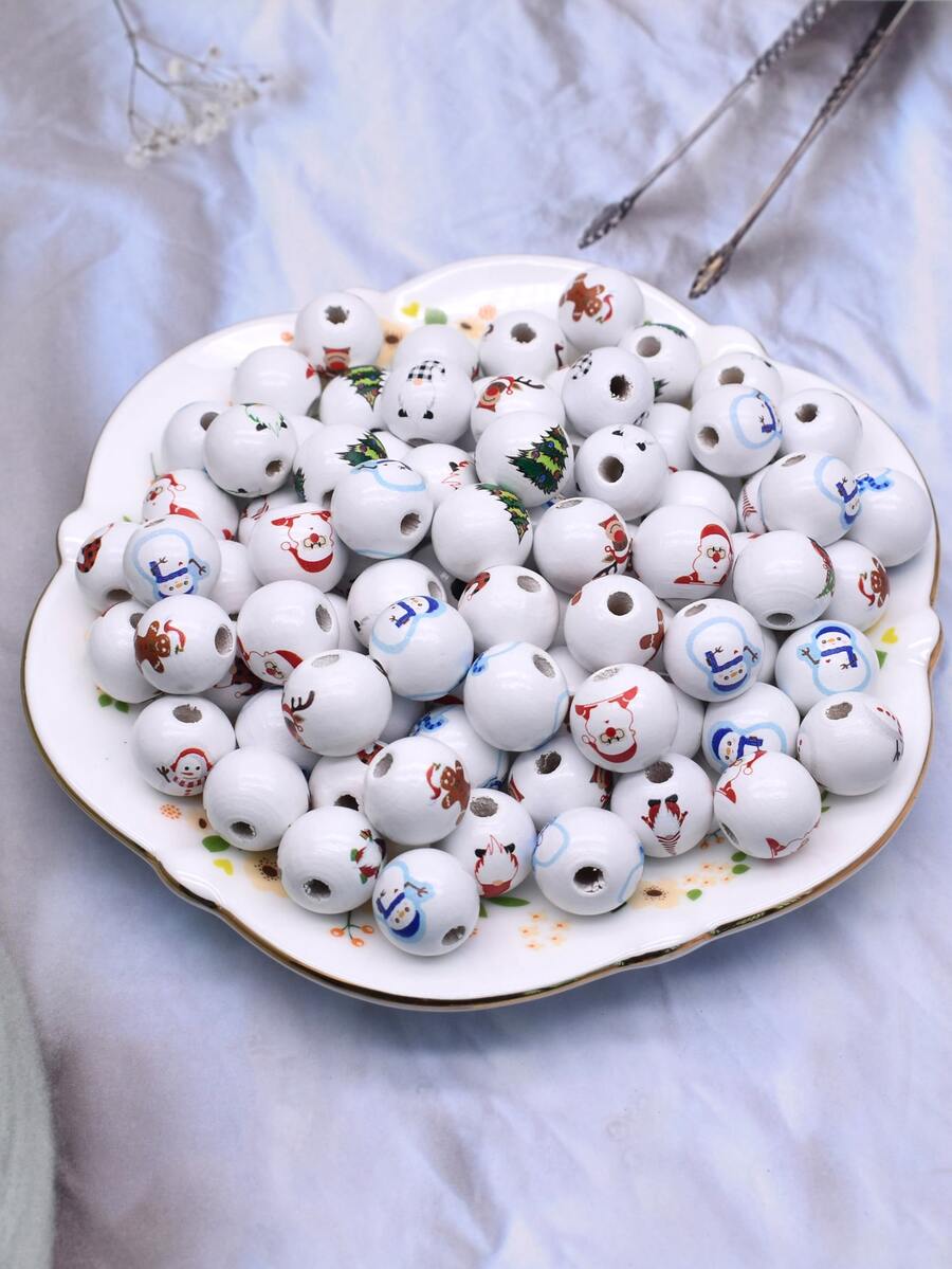 16 毫米 20 大孔珠雪人聖誕裝飾項鍊製作