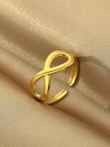 Anillo de moda infinito símbolo - Amarillo Oro - Ver 1
