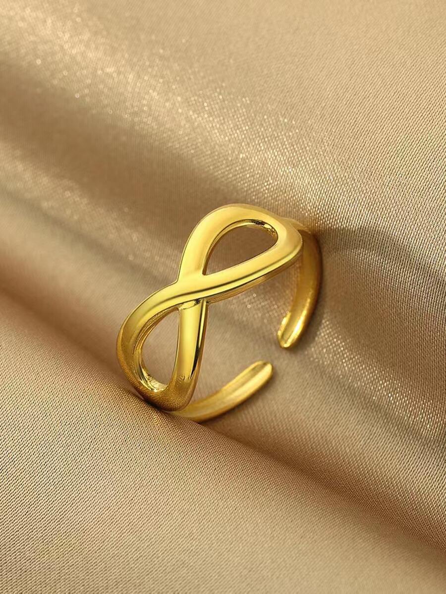 Anillo de moda infinito símbolo - Amarillo Oro - Ver 1