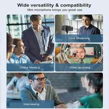 3合1無線領夾麥克風,適用於雙人直播、採訪、唱歌、視頻和音頻錄製,具有智能降噪功能,兼容蘋果、安卓手機和平板電腦、3.5mm接口相機(type-c充電線版本) - 1-2 - 查看 6