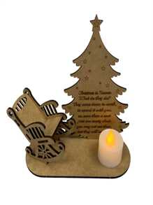 1 pezzo Addobbo natalizio a candela commemorativo per ricordare i propri cari, Buon Natale in Paradiso, porta candele di memoria a lume di Natale, decorazione con portacandele in legno fai da te per albero di Natale e casa, per feste(senza candela inclusa) - Castano - Visualizzare 3
