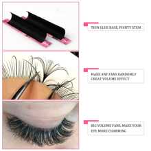 LAKANAKU Abonnie 12排混合装（8-15）Abonnie C/D/CC 哑光黑色羊绒易扇形睫毛延长片柔软易扇形浓密睫毛延长片睫毛簇，睫毛簇，单根睫毛，睫毛，假睫毛 - 黑色 - 查看 4