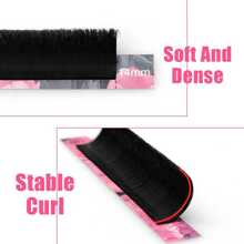 LAKANAKU Abonnie 12排混合装（8-15）Abonnie C/D/CC 哑光黑色羊绒易扇形睫毛延长片柔软易扇形浓密睫毛延长片睫毛簇，睫毛簇，单根睫毛，睫毛，假睫毛 - 黑色 - 查看 6