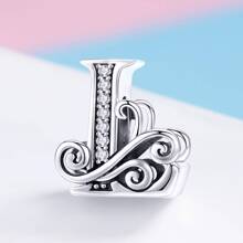 1 pieza vintage plata de ley 925 26 con letra colección A a Z colgante para plata esterlina Pulsera o Brazalete Bisutería regalo