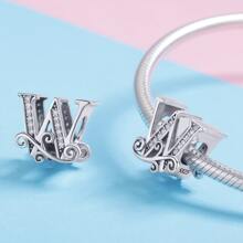 1 pieza vintage plata de ley 925 26 con letra colección A a Z colgante para plata esterlina Pulsera o Brazalete Bisutería regalo