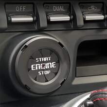 1入組汽車內部引擎啟動/停止按鈕保護蓋自動點火鑰匙開關環形貼紙裝飾蓋內飾配件 - 深灰色 - 查看 2