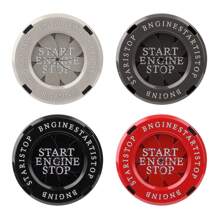 1入組汽車內部引擎啟動/停止按鈕保護蓋自動點火鑰匙開關環形貼紙裝飾蓋內飾配件 - 深灰色 - 查看 9