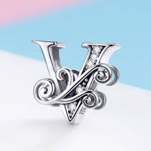 1 pieza vintage plata de ley 925 26 con letra colección A a Z colgante para plata esterlina Pulsera o Brazalete Bisutería regalo