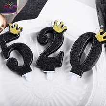 創意皇冠&數字形狀生日蠟燭 - 黑色 - 查看 5