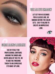 Misslyn 高显色度双效膏状眼线笔，防晕染，无动物实验，顺滑持久，适合Y2K、派对、海滩、旅行、度假、露营、送礼、玫瑰时尚、新年、情人节等场合，纯素配方。 - 50 Dip Black - 查看 7