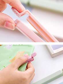 5pcs Nordic Color Food Bag Sealing Clip, Plastic Bag Clip For Snack Packaging And Fresh-keeping - Green - View 2