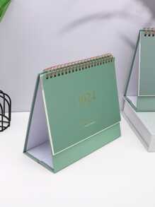 1入組綠色2024年時尚桌曆,簡約設計適用於辦公室裝飾 - 綠色 - 查看 5