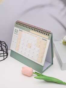 1入組綠色2024年時尚桌曆,簡約設計適用於辦公室裝飾 - 綠色 - 查看 3