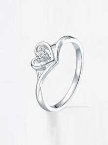 1入組時尚女性圓環帶石頭,偉大適用於日期禮品 - 銀色 - 查看 3