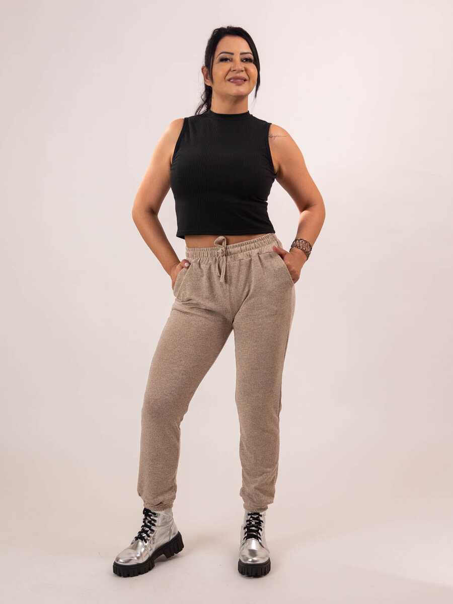 Women Pants - 米色 - 查看 1