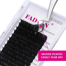 Fadvan 16 Hàng Nối Mi Cổ Điển Faux Mink Lashes Nối Mi 0.07 C/D Curl Tự Nhiên Mềm Mại Riêng Lash Extensions - màu đen - Xem 2