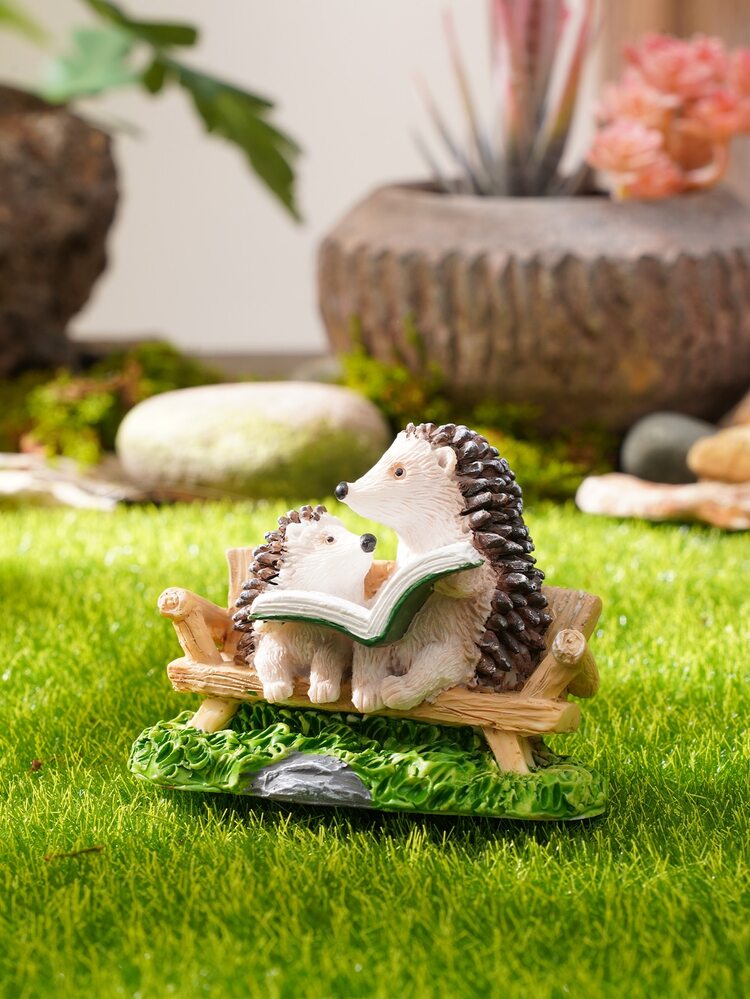 Decorazione di palo del giardino 2D Acrilico Acrilico fatto a mano Cute Hedgehog