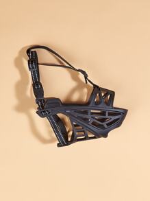 1pc Reflective Nylon Black Pet Muzzle With Adjustable Strap, Bite/bark/chew Prevention And Breathable Design - Black - View 2