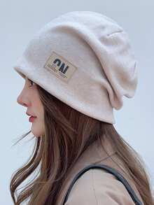 1入組鬆垮的毛線帽,嘻哈風格柔軟輕量級運動帽,成人侏儒帽化療帽男女適用堆疊帽休閒帽 - 卡其色 - 查看 5