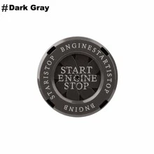 1入組汽車內部引擎啟動/停止按鈕保護蓋自動點火鑰匙開關環形貼紙裝飾蓋內飾配件 - 深灰色 - 查看 12