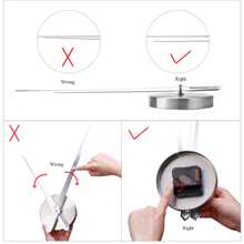大型 3D DIY 挂钟阿拉伯数字时钟无框镜面墙贴家居装饰适用于客厅卧室（黑色）、家居装饰、房间装饰