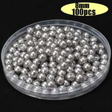 100 颗 8 毫米多色珍珠圆形手工散珠隔珠适用于珠宝制作工艺品项链手链