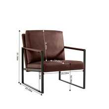 Lounge, Living Room, Office Or The Reception Area PU Leather Accent Arm Chair With Extra Thick Padded Backrest And Seat Cushion Sofa Chairs,Non-Slip Adsorption Feet,Sturdy Metal Frame