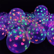 20pcs/set 12 Inch Uv Neon Light Latex Balloons With Star, Heart, Dot, Fluorescent, Illuminating And Helium Design Party Decoration - Multicolor - View 2