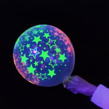 20pcs/set 12 Inch Uv Neon Light Latex Balloons With Star, Heart, Dot, Fluorescent, Illuminating And Helium Design Party Decoration - Multicolor - View 4