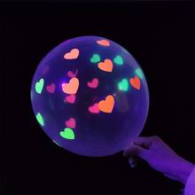 20pcs/set 12 Inch Uv Neon Light Latex Balloons With Star, Heart, Dot, Fluorescent, Illuminating And Helium Design Party Decoration - Multicolor - View 5