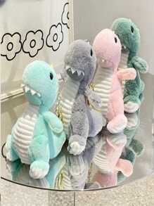 1pc Pink Dinosaur Plush Toy Keychain, Cute Car Keyring, Cartoon Doll For Backpack Decoration, Key Holder For Children, Small Gift - Pink - View 5