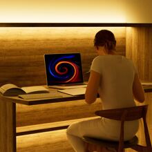 USB5V低電壓2835RGB濃烈香調白色單顏色溫度開關LED燈帶,1-5m1入組,10m2入組適用於客廳,臥室,電視背景,櫥櫃和派對 - 黃色 - 查看 3