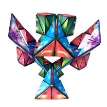 Juguete De Rompecabezas De Cubo Geométrico 3d Con Rotación Magnética Para Niños, Herramienta De Entrenamiento Para Pensar Lógicamente, Para La Imaginación Y La Percepción Espacial. - Multicolor - Ver 3