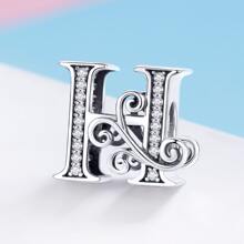 1 pieza vintage plata de ley 925 26 con letra colección A a Z colgante para plata esterlina Pulsera o Brazalete Bisutería regalo