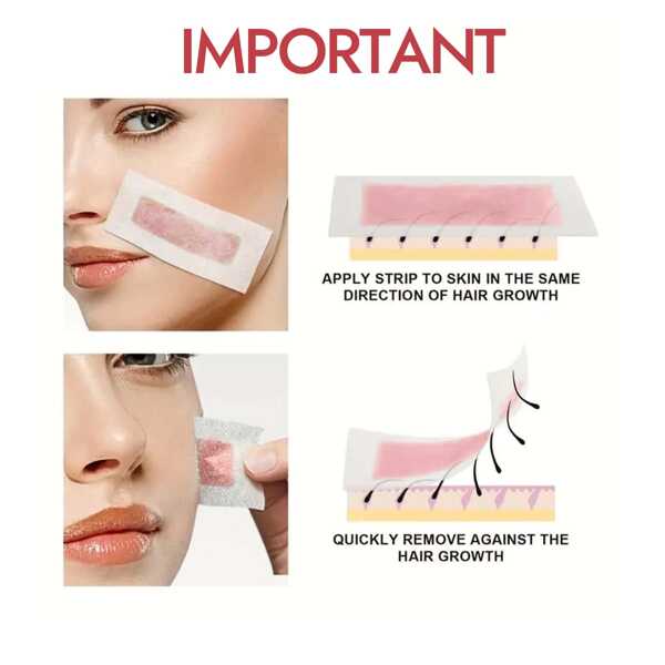 20pcs/pack Pink Facial Hair Removal Wax Strips For Face, Eyebrows, And