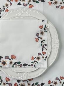 20入組花卉葉子蝴蝶印花派對餐巾,適用於婚禮花園生日裝飾,餐廳和甜點店,13x13英寸