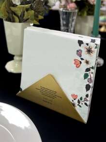 20入組花卉葉子蝴蝶印花派對餐巾,適用於婚禮花園生日裝飾,餐廳和甜點店,13x13英寸