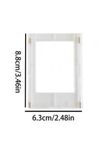 1pc Colored Acrylic Magnetic Photo Frame - Perfect For Displaying Family Memories, Diy Scrapbook For 3-inch Photos And Fridge Magnets, Without Cards, Random Color - Clear - View 6